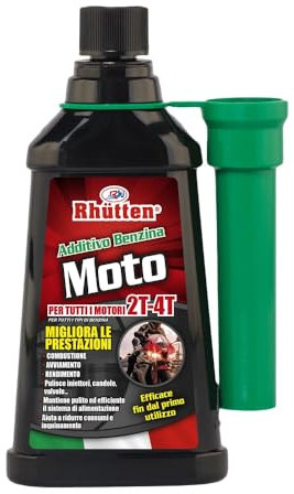 Rhutten, Additivo e Pulitore Benzina Moto 2Tempi e 4Tempi, Monodose Superconcentrata, Migliora le Prestazioni, Riduce Consumi, 150ml