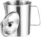 Stainless Steel Measuring Cups, 1L/34Oz Liquid Measuring Cups with Lid & ML/Ounce Scale, Metal Measuring Cups with Handle for Milk Tea Store Home Kitchen