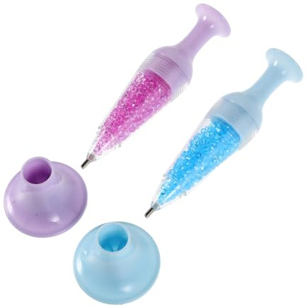 Healeved Lot de 2 Stylos de Perçage Diamant en Plastique, Forme Vase, pour Nail Art et Broderie, Outil Précis et Facile à Transporter