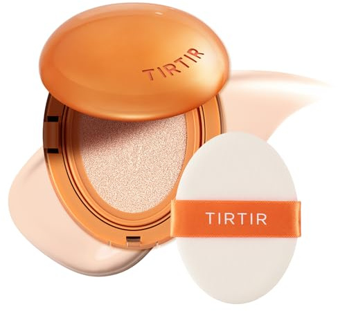 TIRTIR Mask Fit AI Filter BB Cushion Foundation | KI-ähnliches halb-mattes Finish, Mittlere bis Hohe Deckkraft, Koreanisches Make-up Beauty, (0,63 Fl Oz), 15C Fair Porcelain