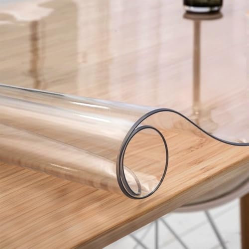 Transparent Tischdecke Wasserdicht Glasklar Tischschutz PVC Folie Tisch Schutzfolie 2.0mm Hitzebeständig glasklare Folie(Transparent,30x40 cm)