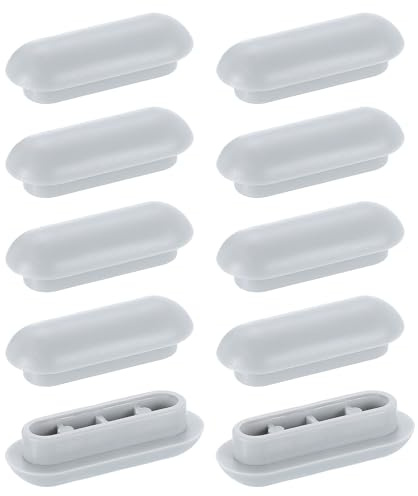 QUARKZMAN 10 Stück Toiletten-Sitzpuffer, rutschfeste Kunststoff-Toilettensitz-Puffer, universelle Puffer-Toilettendeckel-Gummipuffer für Zuhause Hotel, Grau