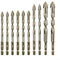 Eccentric Drill Bit, 10Pcs 5/8/10/12mm 4 Flute Sawtooth Eccentric Drill Bit 14 Hex Shank For Wood & Metal Drilling