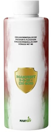 Makfert 5-0-25+(20 SO₃) Organmineralischer NK-Dünger – mit 25 % Kaliumoxid, 20 % Schwefeltrioxid & 10 % organischem Material – pH 7–9 – chlorarm 1L