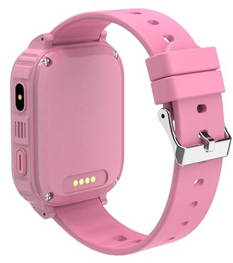 ELEJAFE 4G Montre Connectée Enfant avec GPS et Téléphone,IP68 Montre GPS Enfant Fille Garçon avec SOS, WiFi, Appels/Vidéo/Chat Vocal,IP68 Étanche Jeux Réveil Mode Classe,Smartwatch Cadeau (Rose clair)