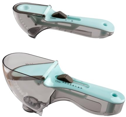 Lotsdonxia Adjustable Measuring Spoon Set - Multi-Function Baking Measuring Tool with Gram/ML Scale, Easy Storage and Leveling Edge for Dry or Liquid Ingredients