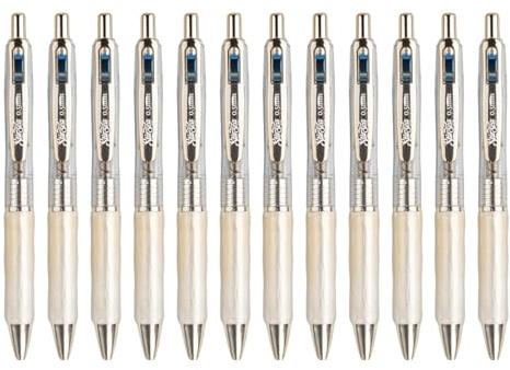 12Pcs Neutral Pen 0.5mm Point with Press Designs Retractable Writing Tool Fast Drying Ergonomic Grip for Tasks Writing Clicks Pen