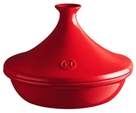 Emile Henry Tajine 32,5 cm – Céramique Flame – Cuisson Douce et Saveurs Préservées – Tous Feux & Four – Coloris Grand Cru – Fabriqué en France