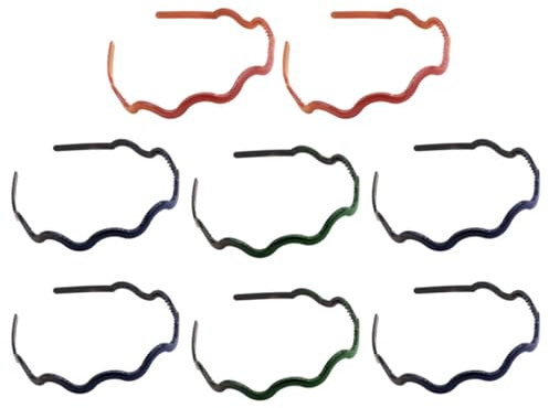 CHICAMPERA Diademas de Plástico Forma de Ondas, Ligeras y Fáciles de Llevar, Paquete de 8 Piezas para Hombres y Mujeres, Ideales para Uso Diario y Deporte Color Aleatorio