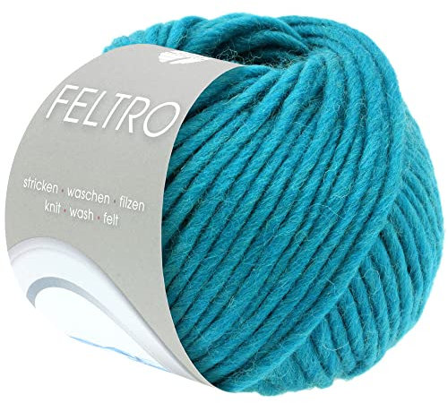 LANA GROSSA Feltro | Filzgarn für Kreativhandwerk, vielseitig, hochwertige Wolle zum Nass- und Trockenfilzen | Handstrickgarn aus 100% Schurwolle | 50g Wolle zum Stricken & Häkeln | 50m FB 32