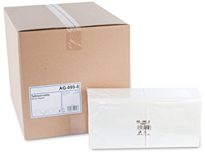Funny Tafelserviette, 3 lagig, hochweiß 33 x 33 cm 1/8Falz, 8er Pack (8 x 200 Stück)