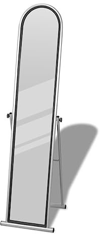 vidaXL Standspiegel Boden Stehend Spiegel Ankleidespiegel Ganzkörperspiegel rechteckig grau
