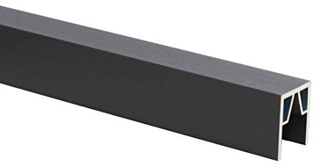 WPC System Abschluss Oben anthrazit 174cm - Alu Abschlussleiste Endprofil 25x30mm für WPC Zaunelemente Bretter