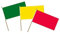 BZB Lot de 3 petits drapeaux jaune, vert et rouge (prêt, partez, arrêtez) à agiter avec la main Idéal pour les écoles, le sport, les jeux et autres activités ludiques 30 cm