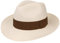 White Mountain Chapeau de paille (Borsalino) avec ruban pour l'été – Parfait pour des vacances ou à la maison dans le jardin - blanc - Large