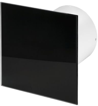 Awenta Badlüfter Wand-Ventilator Ø 100 Kugellager Silent Standard Trax Glas - Line System+ schwarz glänzend (schwarz glänzend)