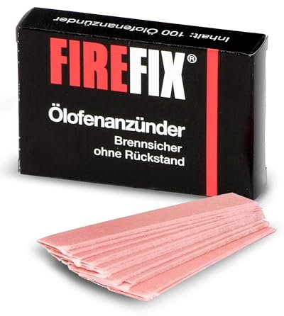 FIREFIX 2077 Ölofenanzünder l Kaminanzünder bestehend aus paraffingetränktem Löschpapier I 100 Stk. I Anzünder speziell fürs Heizen mit Öl Kaminofen