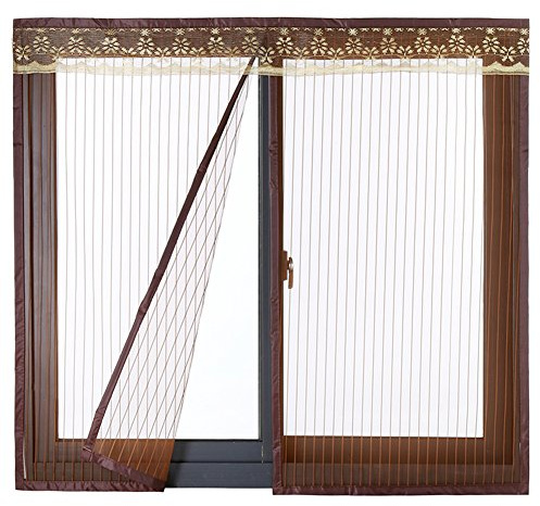 Icegrey Fliegengitter Tür Fenster Insektenschutz Magnet Fliegenvorhang Für Schiebefenster Dachfenster 90x120 cm Kaffee