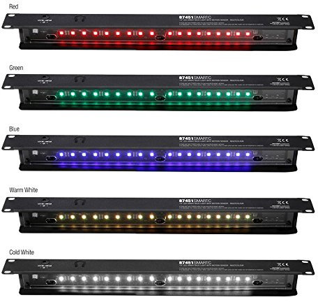 Adam Hall 19 Parts 87451 SMART C - 19-Multicolor-Racklight mit Bewegungssensor, Schwarz