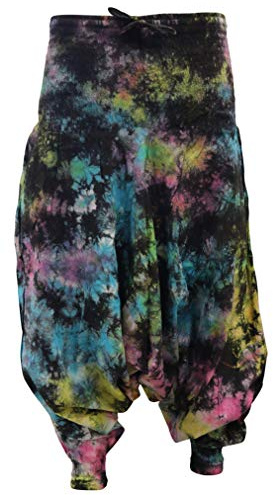 SHOPOHOLIC FASHION Tie Dye Womens Hippie Baggy Pants Colourful Yoga Boho Harem Trousers