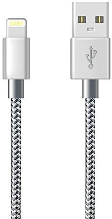 iPhone Charger Cable Lightning Cable [Apple MFi Certified] (Grey) Charging USB Syncing Data Nylon Braided Cord Compatible with iPhone 14/13/12/11 Pro Max/XS MAX/XR/XS/X/8/7/Plus/6S/6/SE/5S (1M)