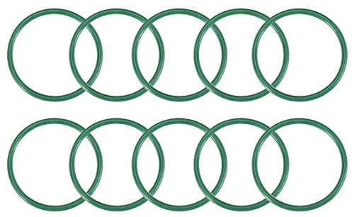 sourcing map Fluor-Kautschuk O-Ringe, 33mm OD Breite FKM-Dichtung Dichtung 2mm 29mm ID für Maschinen Klempner, Grün, Packung mit 10