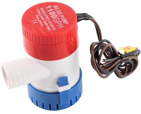 Qiilu 1100GPH 12V Pompa di Sentina Marina Pompa Sommersa Pompa di Sentina Sommergibile Pompa di Sentina per Immersione Pompa di Pozzetto Pompa Scarico Pompa dell'acqua per Barca Marina Non Automatica
