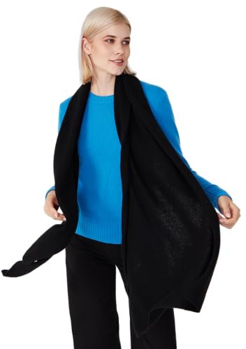 Style & Republic Kaschmir Schal Damen aus 100% Cashmere - dein kuscheliger Premium Schal für stilvolle Herbst- & Winter-Momente - Schwarz