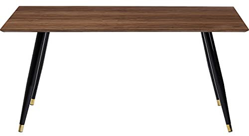 Kare Design Tisch Duran, Braun, Esstisch für 4-6 Personen, Wallnussholz, Stahlbeine, 76x80x160 cm (H/B/T)