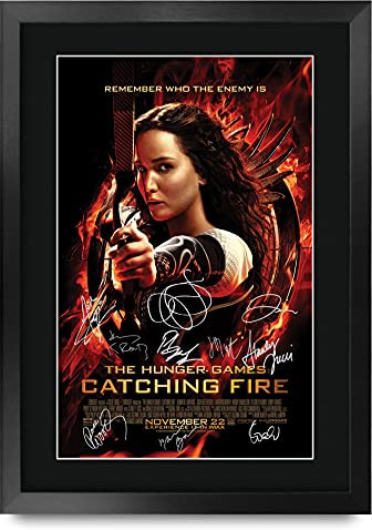 HWC Trading FR A3 The Hunger Games 2 Catching Fire Jennifer Lawrence Gifts Poster, signiert, Autogramm, Bild für Film-Memorabilia-Fans – A3 gerahmt