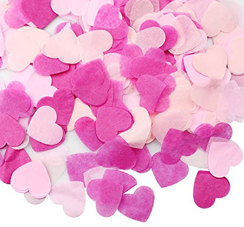 suaywo 4000 Stück Herzen Konfetti 40g Papier konfetti Konfetti Rosa Tischkonfetti für Luftballons Korationen, Valentinstag, Tischdeko Geburtstag, Babydusche, Party