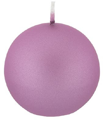 Kugelkerzen Orchidee rosa-violett mit Metalleffekt (Metallic Matt), Ø 10 cm, 6 Stück