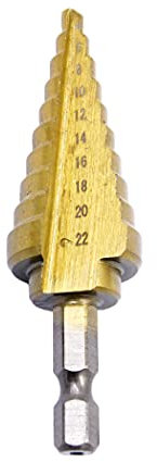 Laiwei Step Drill Bit Reamer Trapezoidal Drill Bit Corn Drill HSS Drill Hexagonal Shank Drill (4-22 mm)