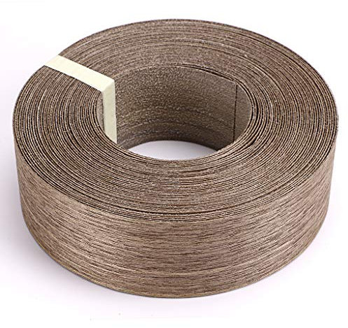 Skelang Chapa de madera, madera de chapa, cinta termoplástica de melamina, 50 mm × 15 m para estante, armario, marco de puerta, 50 mm × 15 m, nogal negro