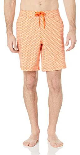 Amazon Essentials Pantaloncini da Surf Uomo, Arancione Tavole Da Surf Geo, M