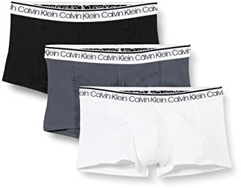 Calvin Klein Herren Boxershorts Low Rise Trunks Unterwäsche, Mehrfarbig (Black/White/Turbulence), L