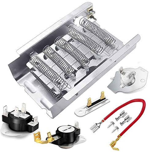 279838 Techecook Dryer Heating Element Kit - Compatible with Whirl-Pool May-tag Ken-more Dryers - Includes 3977393 3392519 Thermal Fuse and 397767 Dryer Thermostat and