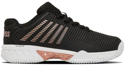 K-Swiss Damen Hypercourt Express 2 Sport Shoe, Schwarz/Weiß/Rose Gold, 37.5 EU
