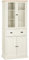 HOMCOM Buffet Meuble Cuisine Rangement Armoire de Cuisine 4 Portes Dont 2 Portes vitrées et 1 tiroir Hauteur 182,5 cm avec étagères réglables - Beige