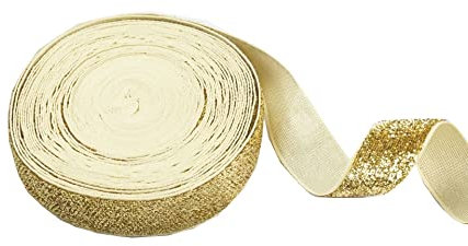 10m Samtband Samtbänder,10mm Glitter Samtborte Samt Dekoband Geschenkband Schleifenband Schmuckband Zierband Dekoband für DIY Nähen Stirnbänder Hochzeit Geburtstag Weihnachtsgeschenkverpackung,Gold
