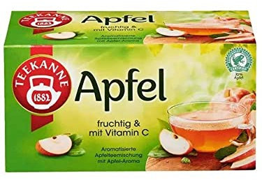Teekanne Fruchtiger Apfel 60g, 20 Beutel Natürlish Kräutertee 1 Packung