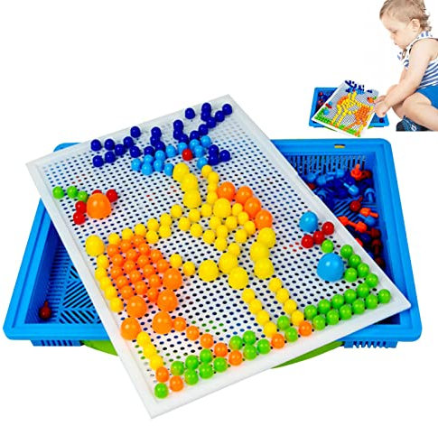 Pilznägel Pegboard | Bunte Spaß kreative Mosaik Spielzeug Bausteine,Art Mushroom Nail Brain Teasers Toy Early Learning Supplies