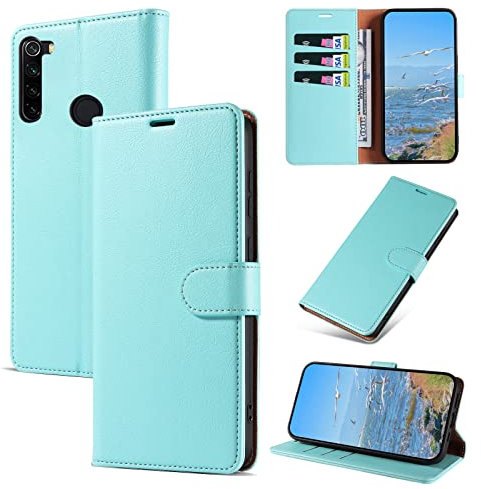 KKEIKO Coque pour Xiaomi Redmi Note 8, Antichoc Magnetique Étui à Rabat avec Porte Cartes, Portefeuille Housse en Cuir PU pour Xiaomi Redmi Note 8, Vert