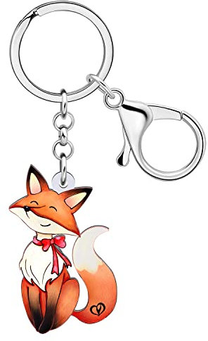 RAIDIN Porte-clés en acrylique animal mignon escargot renard écureuil girafe Bijoux Cadeaux pour les femmes Filles Porte-monnaie clés de voiture (Miel)