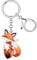 RAIDIN Porte-clés en acrylique animal mignon escargot renard écureuil girafe Bijoux Cadeaux pour les femmes Filles Porte-monnaie clés de voiture (Miel)