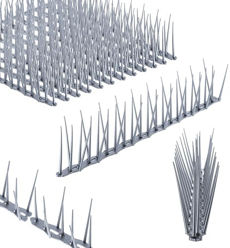 KADAX Lot de 12 pigeons anti-oiseaux en plastique pour balcon, fenêtre, toit, jardin, répulsif contre les oiseaux, protection contre les pigeons (argent 12 pièces)