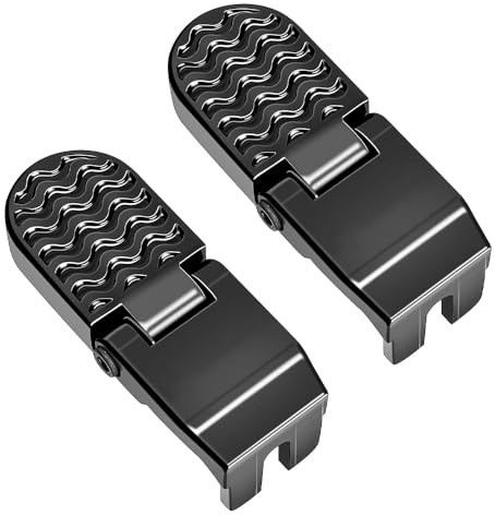 Tiardey 1 paire de pédales arrière de vélo à fente en U, pédales de repose-pieds pliables et antidérapantes, accessoires de cyclisme pour vélo de montagne(noir, 10 mm)