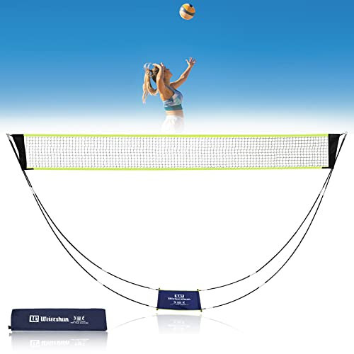 ADMAY Badmintonnetz, Tennisnetz, Volleyballnetz für Garten und Outdoor, 3m Multifunktionales Netz, Faltbar und Tragbar, Leicht zu transportieren Badmintonnetz Netz Set für Garten und Sportpark