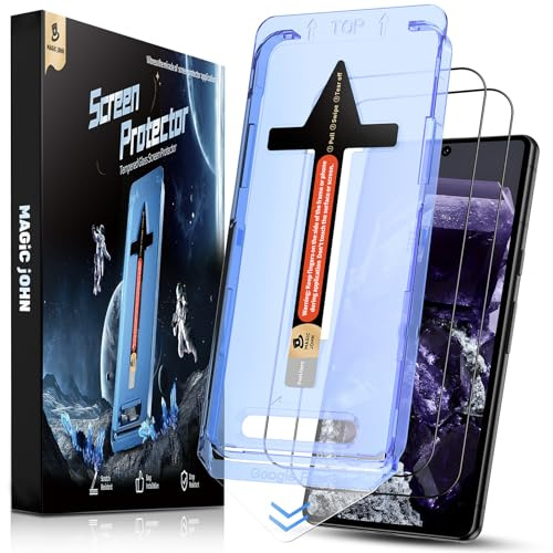 MAGIC JOHN 2 Pack for Google Pixel 8 Screen Protector | 9H Hardness Tempered Glass, Easy Installation Kit, Bubble Free, 1:1 Full Coverage, HD Clear, Scratch Resistance