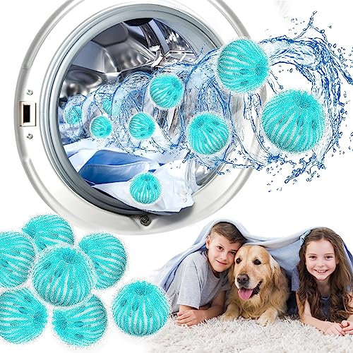 Minicoco 16 Pcs Pet Hair Remover Washing Machines Washing Balls Pet Hair Catcher Reusable Pet Hair Remover for Laundry Washing Machine Lint Paw Hair Catcher Lint Balls for Washing Machine Dryer